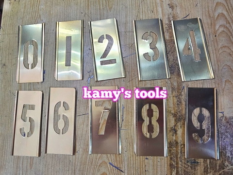 Bộ chữ và số phun sơn bằng đồng thau 50mm 75mm 100mm, bộ chữ số phun sơn