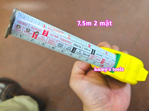 Thước Rút 7.5m Bản 25mm Winshine NCP vàng xanh, Thước cuộn 7.5m, Thước Kéo 7.5m, Thước Rút 7.5m