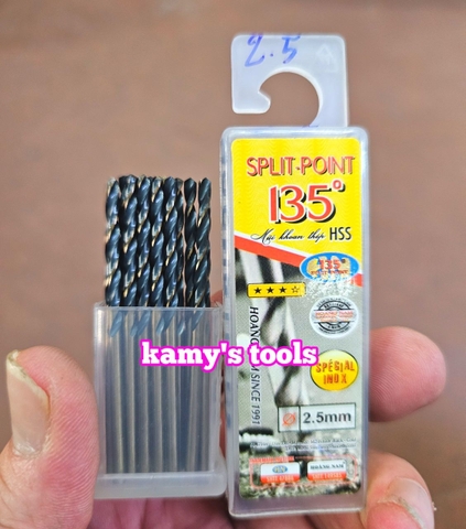 1mm 1.5mm 2mm 2.2mm 2.5mm 3mm 3.2mm 3.5mm Mũi khoan sắt inox pháp hoàng nam chính hãng đủ size