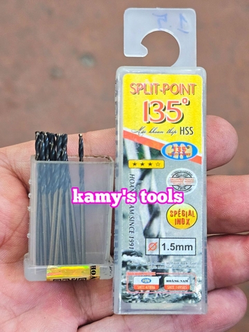 1mm 1.5mm 2mm 2.2mm 2.5mm 3mm 3.2mm 3.5mm Mũi khoan sắt inox pháp hoàng nam chính hãng đủ size