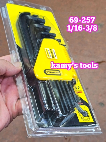 Bộ lục giác hệ inch 12 chi tiết stanley 69-257 1/16-3/8 inch