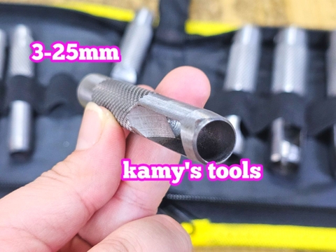 Bộ dụng cụ đục lỗ tròn trên da, vải, ron cao su, đột lỗ ron