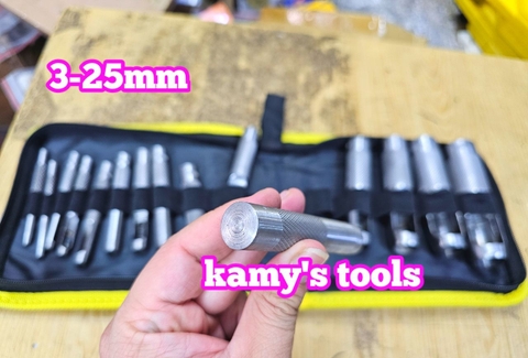 Bộ dụng cụ đục lỗ tròn trên da, vải, ron cao su, đột lỗ ron