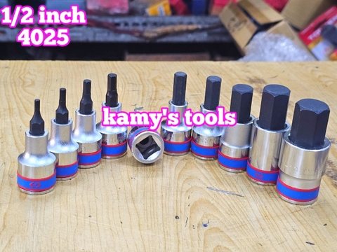 Đầu tuýp khẩu lục giác lú đầu 1/2 inch Kingtony H3 H4 H5 H6 H7 H8 H10 H12 H14 H17 H19 402503 402504 402505 402506 402507 402508 402510 402512 402514 402517 402519