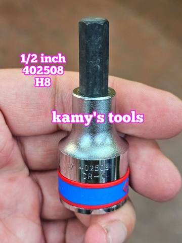 Đầu tuýp khẩu lục giác lú đầu 1/2 inch Kingtony H3 H4 H5 H6 H7 H8 H10 H12 H14 H17 H19 402503 402504 402505 402506 402507 402508 402510 402512 402514 402517 402519