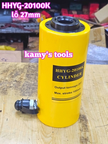 HHYG-20100K Kích thủy lực có lỗ rỗng tâm TLP 20 tấn hành trình 100mm lỗ 27mm 223mm-323mm