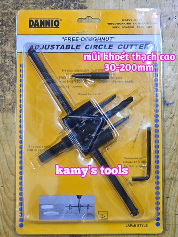 Mũi Khoan Khoét Lỗ Thùng Loa, Lỗ Đèn Thạch Cao Âm Trần 120mm 200mm 300mm (Bộ Mũi Khoét Lỗ Gỗ Thạch Cao Trần)