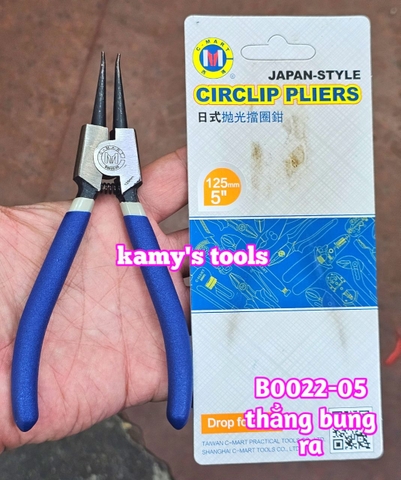 Kìm mở phe nhỏ C-mart 5 inch 125mm cong thẳng bóp vào bung ra B0024-05, B0025-05, B0023-05, B0022-05 (bán lẻ từng cây)