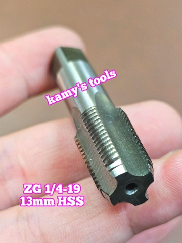 Taro ống rắc co 13mm răng côn HSS Shanghai SLT ZG1/4-19 và Z1/4-18