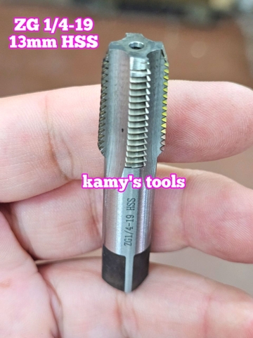 Taro ống rắc co 13mm răng côn HSS Shanghai SLT ZG1/4-19 và Z1/4-18