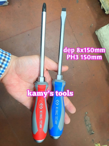 Tua vít đóng bake dẹp Kingtony 8mm dài 150mm model 14610306 và 14620806 bán lẻ từng cái