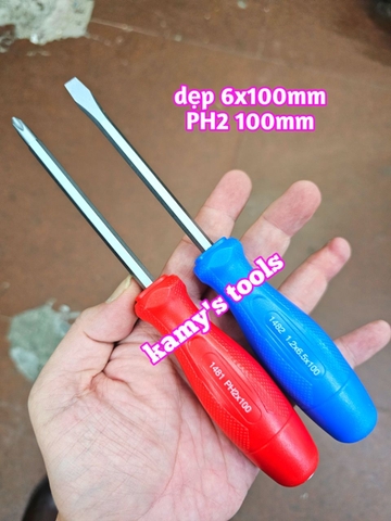 Tua vít đóng bake dẹp kingtony 6mm PH2 dài 100mm model 14810204 và 14826504 bán lẻ từng cái