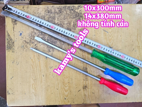 Tua vít đóng đầu bake dẹp 10x300mm Kingtony 14810412, 14821012 và 14x382mm (tô vít đóng)