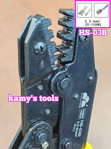 Kìm bấm cos ghim Fasen HS-03B có 4 lỗ dài 230mm bấm 0.5-6mm2, kềm bấm cos ghim