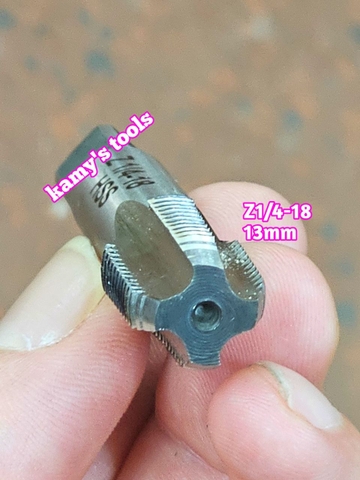 Taro ống rắc co 13mm răng côn HSS Shanghai SLT ZG1/4-19 và Z1/4-18