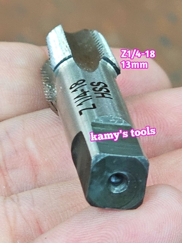 Taro ống rắc co 13mm răng côn HSS Shanghai SLT ZG1/4-19 và Z1/4-18