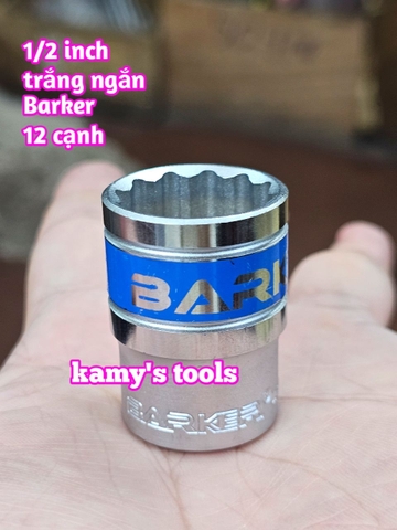 Đầu tuýp ngắn lẻ Barker 1/2 inch trắng ngắn 8mm-32mm