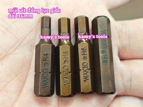 Mũi vít đóng lục giác thép nâu S2 cao cấp Wakio H4 H5 H6 H8