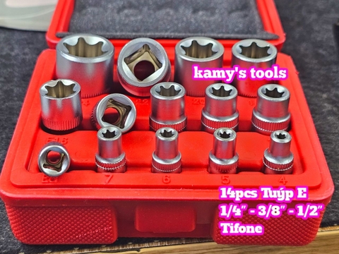 Bộ 14 Đầu Tuýp Loại E Total Chính Hãng E4-E24 model THKTETS0114