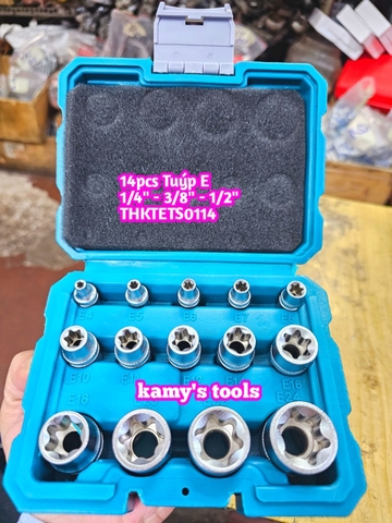 Bộ 14 Đầu Tuýp Loại E Total Chính Hãng E4-E24 model THKTETS0114