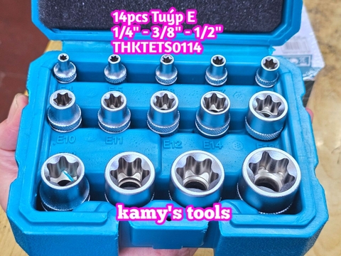 Bộ 14 Đầu Tuýp Loại E Total Chính Hãng E4-E24 model THKTETS0114