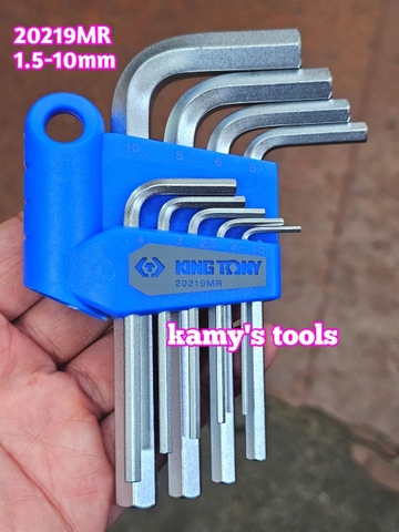 Bộ lục giác ngắn 9 cây Kingtony model 20219MR 1.5-10mm