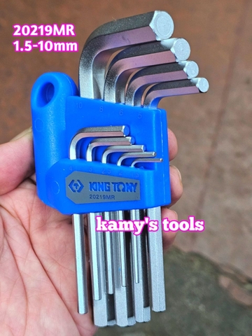 Bộ lục giác ngắn 9 cây Kingtony model 20219MR 1.5-10mm