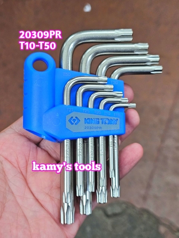 Bộ lục giác sao ngắn Kingtony 9 cây model 20309PR T10-T50