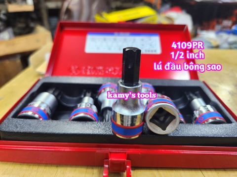 Bộ đầu tuýp lục giác bông sao Kingtony 9 chi tiết 4109PR (Bộ Khẩu Lú Đầu Lục Giác Bông Sao)