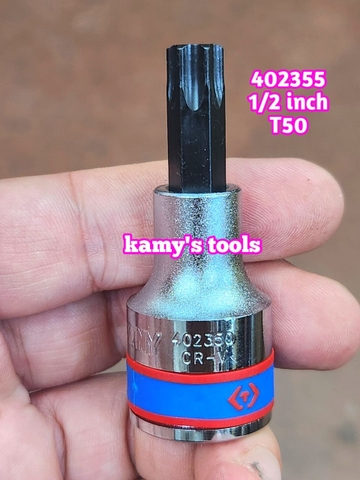 Đầu tuýp đầu khẩu lục giác bông sao Kingtony 1/2 inch T20 T25 T27 T30 T40 T45 T50 T55 T60 T70 402320 402325 402327 402330 402340 402345 402350 402355 402360 402370