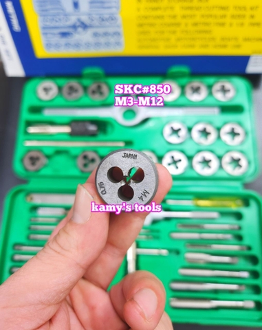 Bộ taro bàn ren 40 chi tiết SKC nhật bản (hộp nhựa) có tay quay ta rô tự động SKC#850 M3-M12