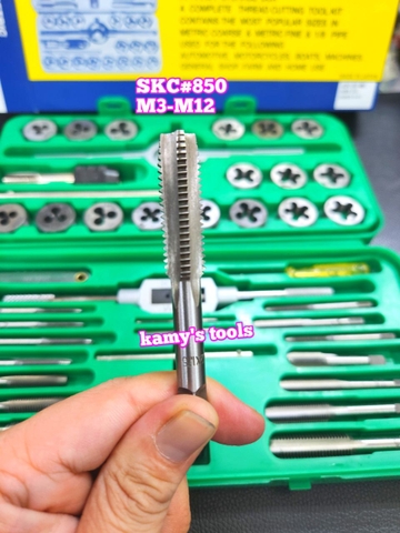 Bộ taro bàn ren 40 chi tiết SKC nhật bản (hộp nhựa) có tay quay ta rô tự động SKC#850 M3-M12