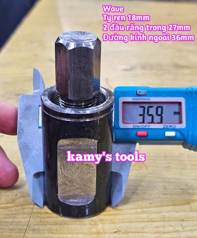 Cảo Vô Lăng Xe Wave 2 đầu răng trong 27mm kamytools