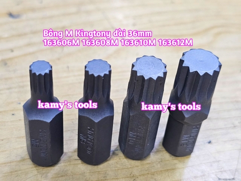 Mũi vít đóng đầu bông Kingtony M5 M6 M8 M10 M12 dài 36mm 163605M 163606M 163608M 163610M 163612M