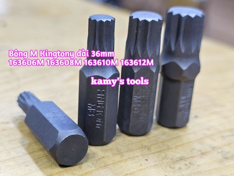 Mũi vít đóng đầu bông Kingtony M5 M6 M8 M10 M12 dài 36mm 163605M 163606M 163608M 163610M 163612M