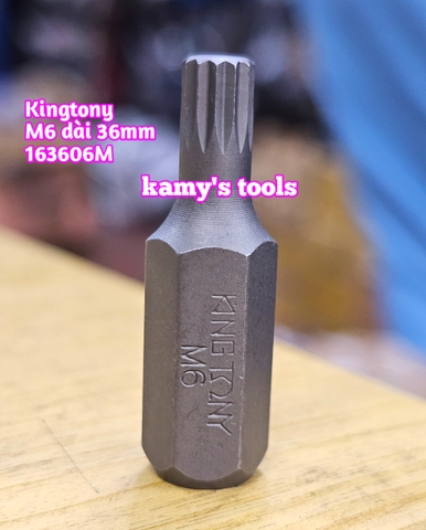 Mũi vít đóng đầu bông Kingtony M5 M6 M8 M10 M12 dài 36mm 163605M 163606M 163608M 163610M 163612M
