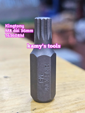 Mũi vít đóng đầu bông Kingtony M5 M6 M8 M10 M12 dài 36mm 163605M 163606M 163608M 163610M 163612M