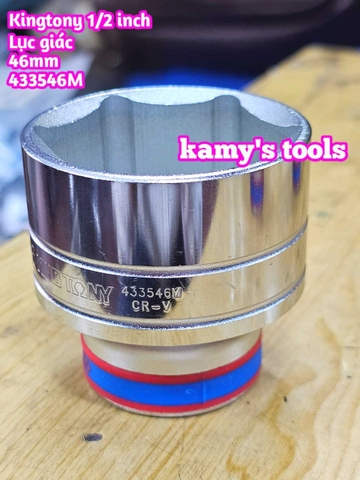 Đầu tuýp ngắn trắng Kingtony 1/2 inch lục giác 36mm 41mm 46mm 433536M 433541M 433546M