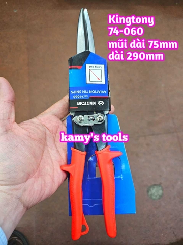 Kéo cắt tôn mỏ thẳng cán cam Kingtony model 74060 74-060 dài 290mm