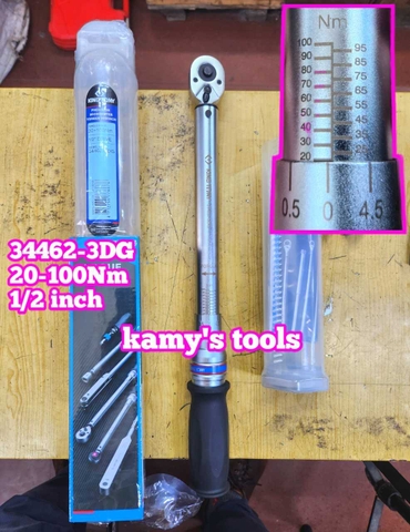 Cần siết lực Kingtony 1/2 inch 20-100Nm 34462-3DG dài 436mm