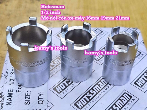 Dụng cụ mở tán nồi côn xe gắn máy 1/2 inch Hotssman 16mm 19mm 21mm đầu tuýp đầu khẩu mở nồi côn