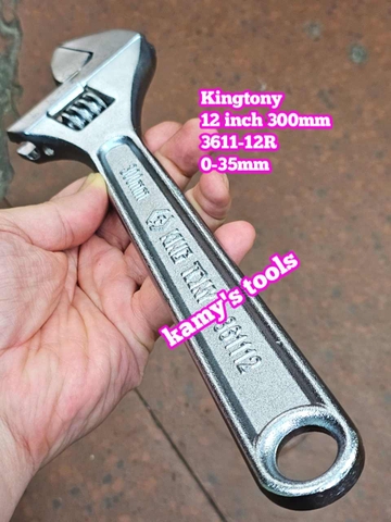 Mỏ lết xi trắng Kingtony dài 12 inch 300mm 3611-12R miệng mở 35mm