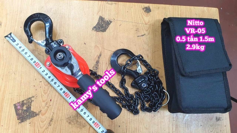 PA LĂNG XÍCH LẮC TAY NITTO 0.5 TẤN 500KG XÍCH DÀI 1.5 MÉT VR-05