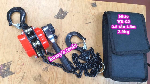 PA LĂNG XÍCH LẮC TAY NITTO 0.5 TẤN 500KG XÍCH DÀI 1.5 MÉT VR-05