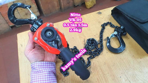 PA LĂNG XÍCH LẮC TAY NITTO 0.5 TẤN 500KG XÍCH DÀI 1.5 MÉT VR-05