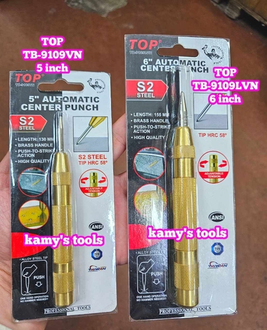 Đục bung tu lấy dấu tự động định vị đục lỗ tâm thép S2 Top dài 5 inch 6 inch model TB-9109VN TB-9109LVN