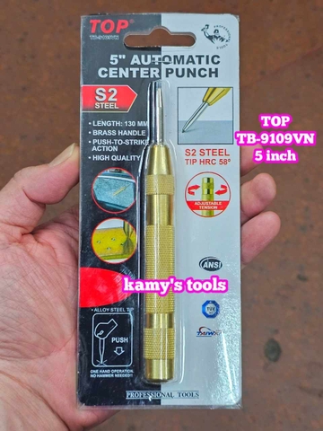 Đục bung tu lấy dấu tự động định vị đục lỗ tâm thép S2 Top dài 5 inch 6 inch model TB-9109VN TB-9109LVN