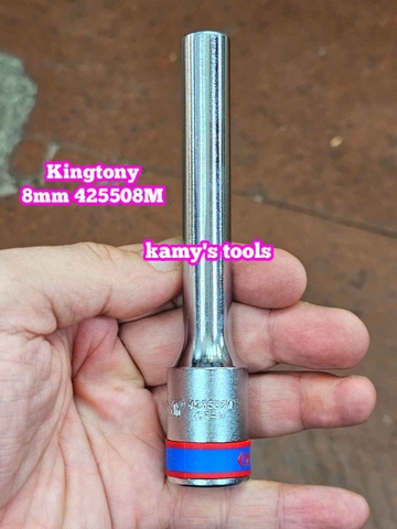 Đầu tuýp dài 120mm 1/2 inch Kingtony 8mm 10mm 12mm 13mm 14mm 425508M 425510M 425512M 425513M 425514M