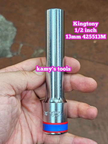 Đầu tuýp dài 120mm 1/2 inch Kingtony 8mm 10mm 12mm 13mm 14mm 425508M 425510M 425512M 425513M 425514M