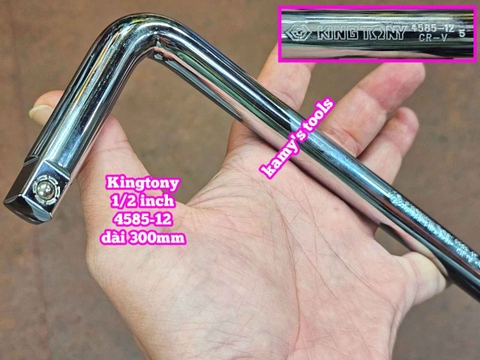 Cần siết đầu cong L 1/2 inch Kingtony dài 250mm 300mm model 4581-10 và 4585-12